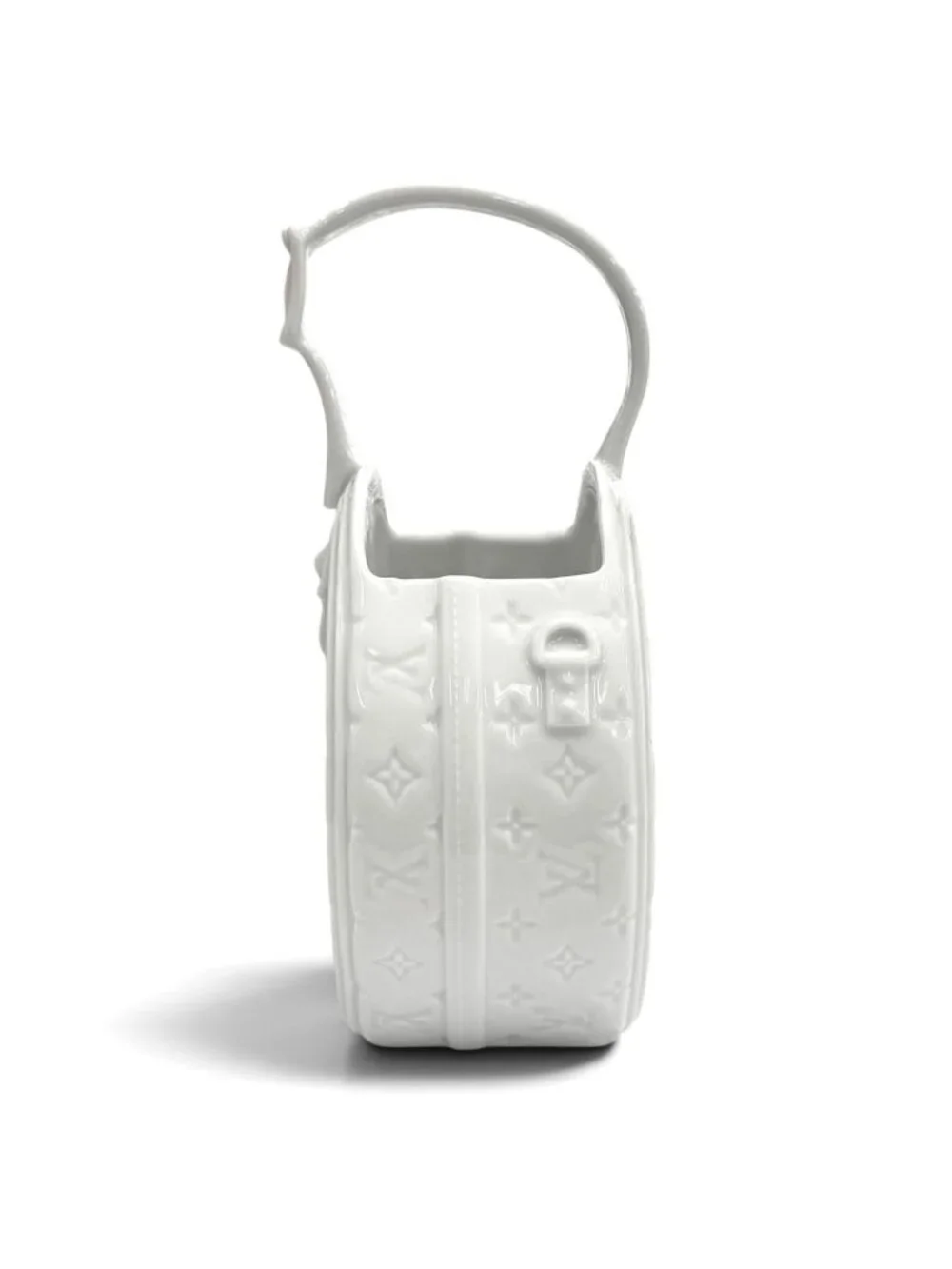 Louis Vuitton Vase Porcelain Monogram Pattern Embossed Bag Motif White